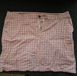 CJ Banks Red and Blue Checkered Mini Skirt